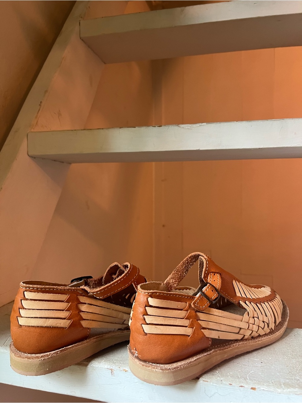 Calzado de Piel Huarache Style Woven Leather Sandals - Tan & Cognac - Picture 5 of 7
